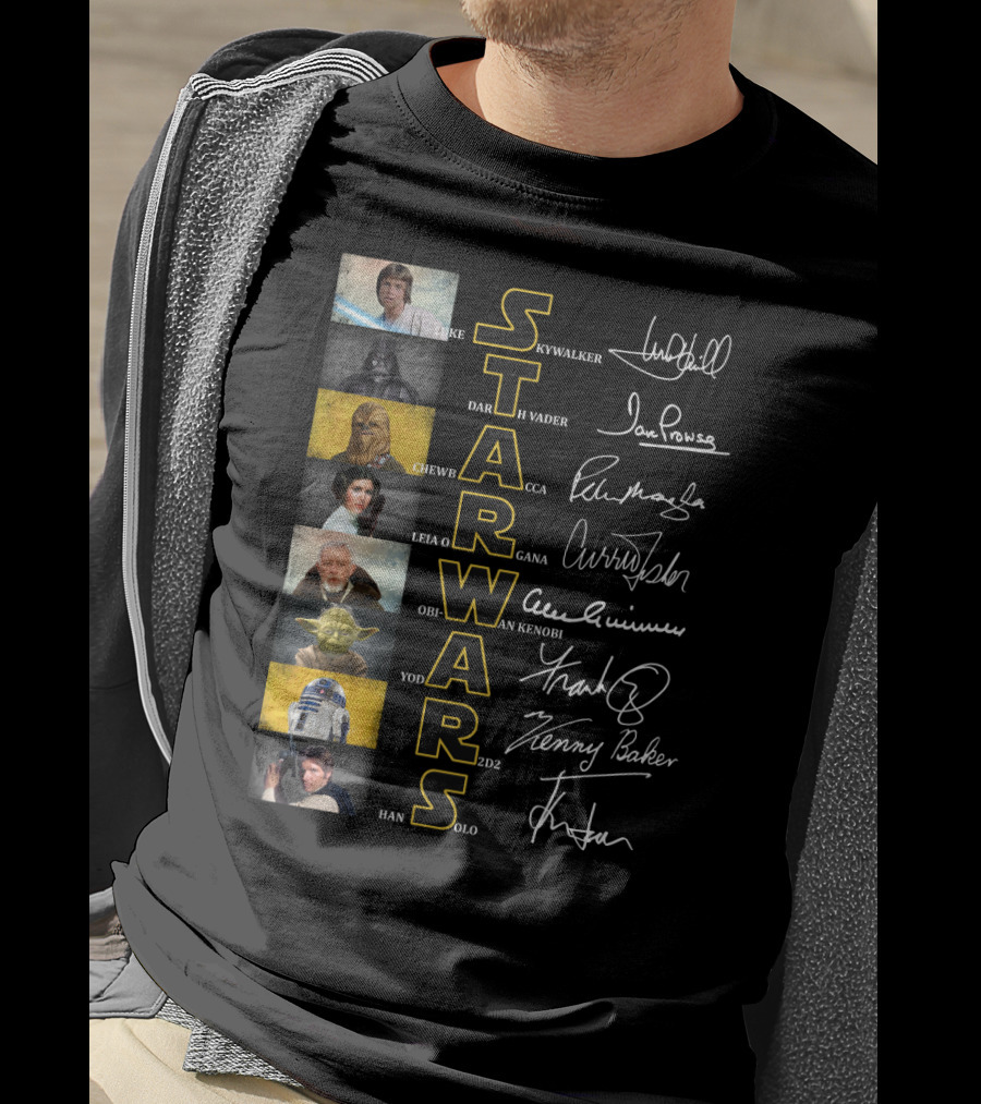Star Wars Characters Iconic Names And Signatures T-Shirt
