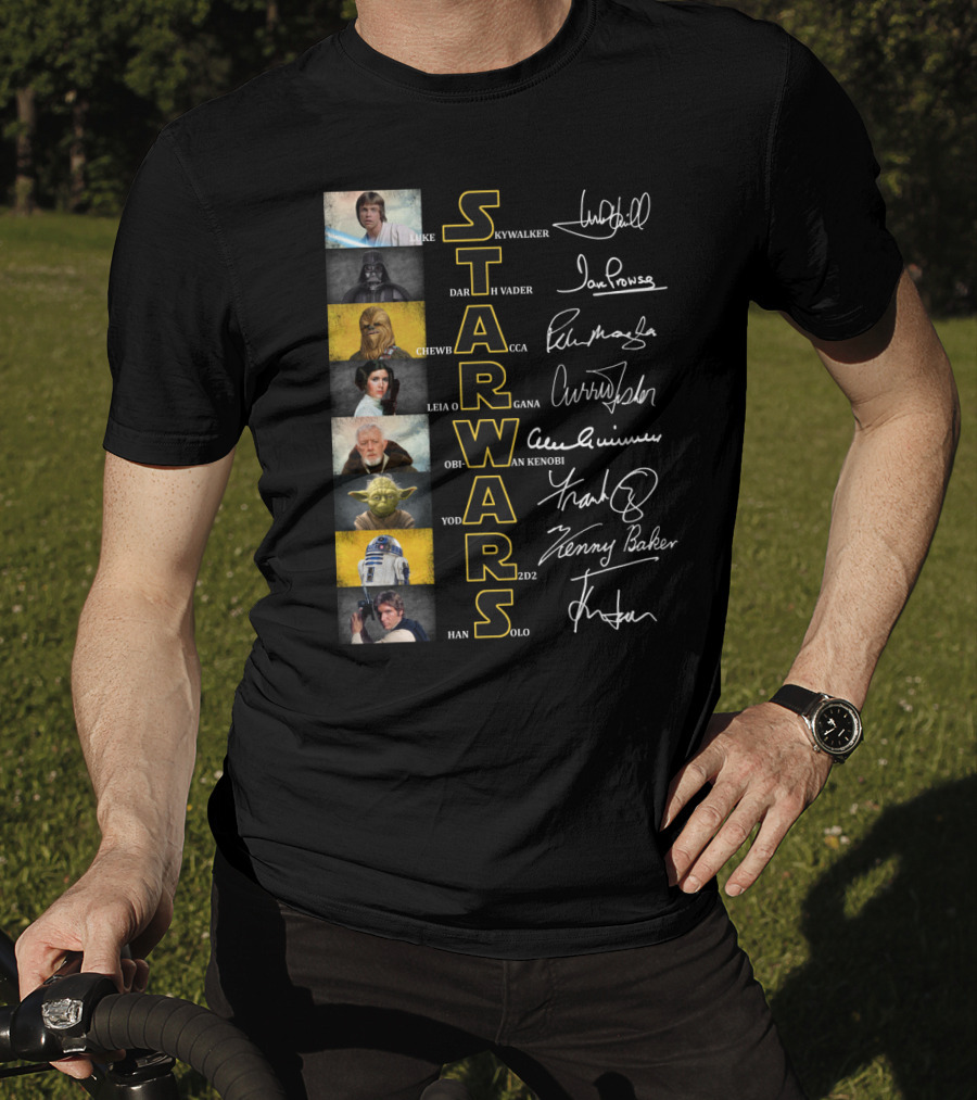 Star Wars Characters Iconic Names And Signatures T-Shirt