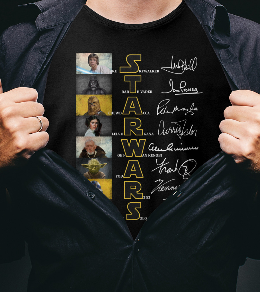 Star Wars Characters Iconic Names And Signatures T-Shirt