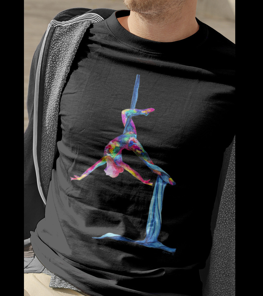 Aerial Silk Yoga Colorful Performance T-Shirt