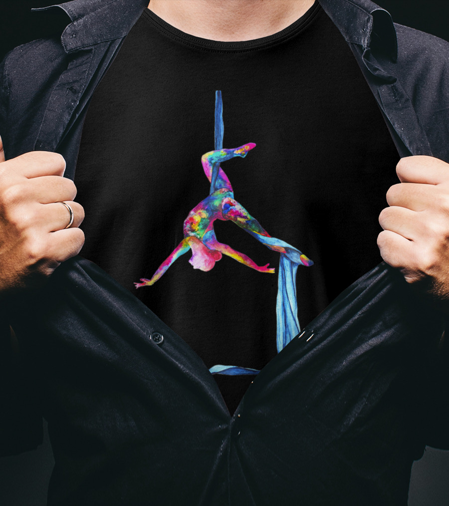 Aerial Silk Yoga Colorful Performance T-Shirt
