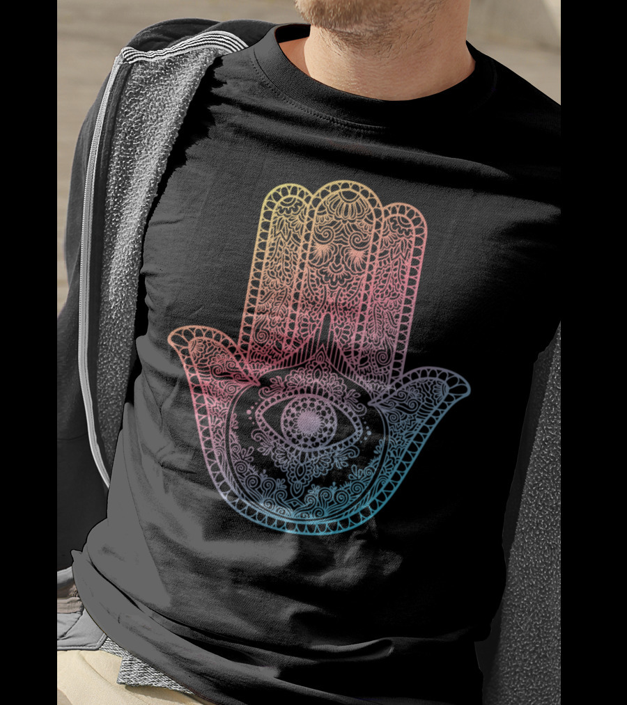 Buddhist Hamsa Hand Om Meditation Spiritual Yoga T-Shirt