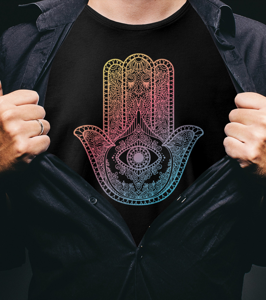 Buddhist Hamsa Hand Om Meditation Spiritual Yoga T-Shirt