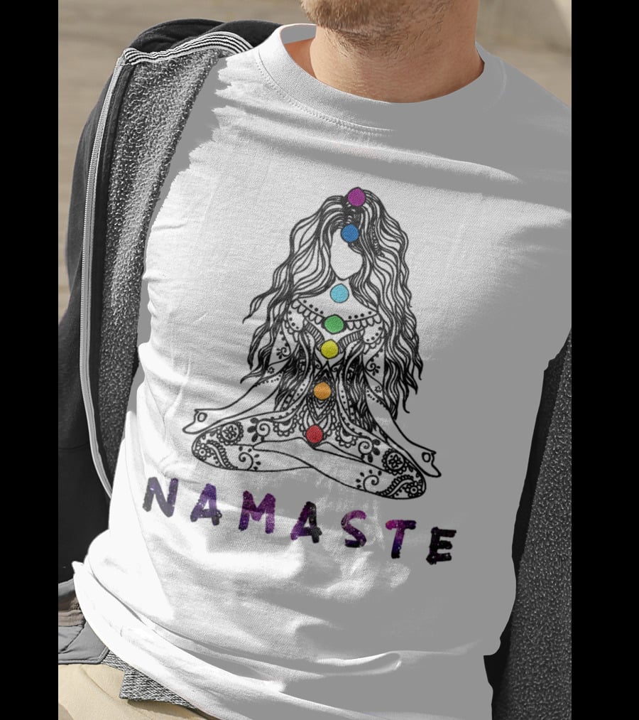 Namaste Chakra Meditation Yoga Pose Spiritual Energy T-Shirt