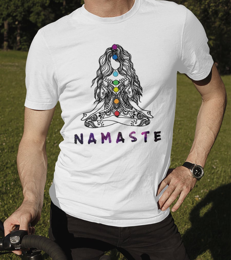 Namaste Chakra Meditation Yoga Pose Spiritual Energy T-Shirt