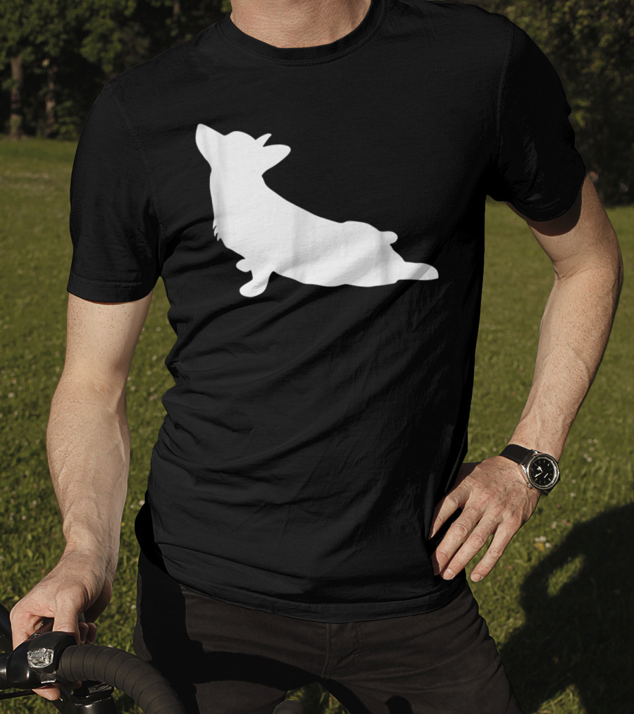 Corgi Yoga Silhouette Stretch Pose T-Shirt