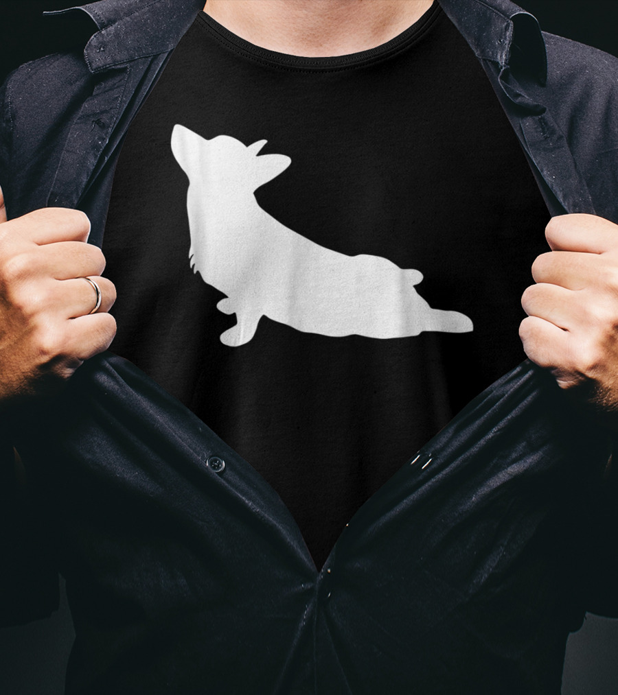 Corgi Yoga Silhouette Stretch Pose T-Shirt