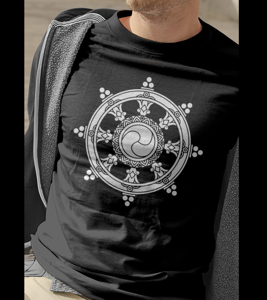 Dharma Wheel Buddhist Meditation Yoga Buddha T-Shirt
