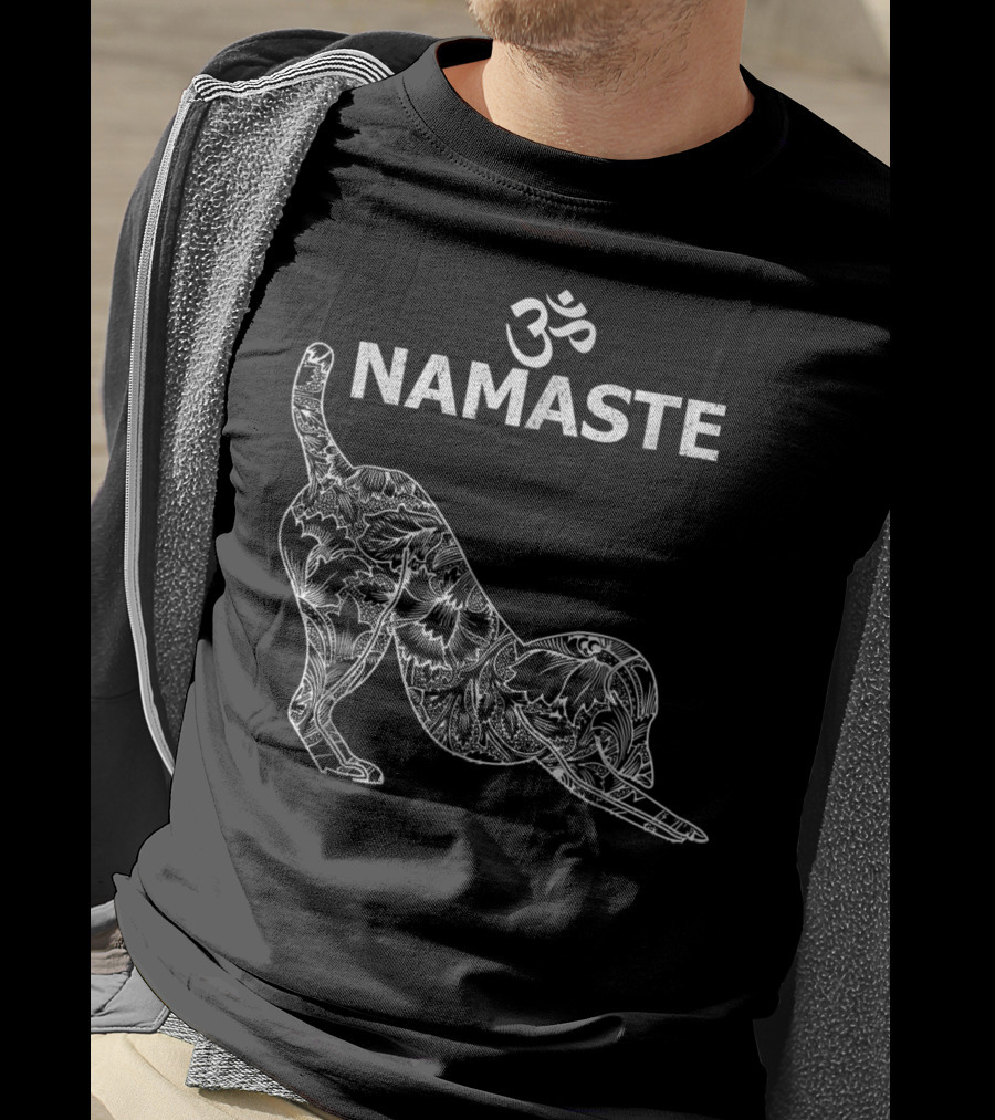 Namaste Om Dog Yoga Funny Namaste Om T-Shirt