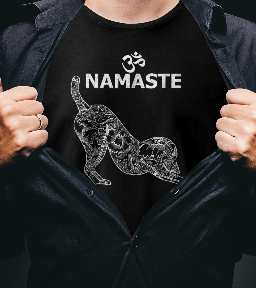 Namaste Om Dog Yoga Funny Namaste Om T-Shirt