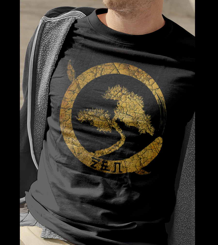 Zen Buddha Bonsai Peaceful Meditation Yoga Circle T-Shirt