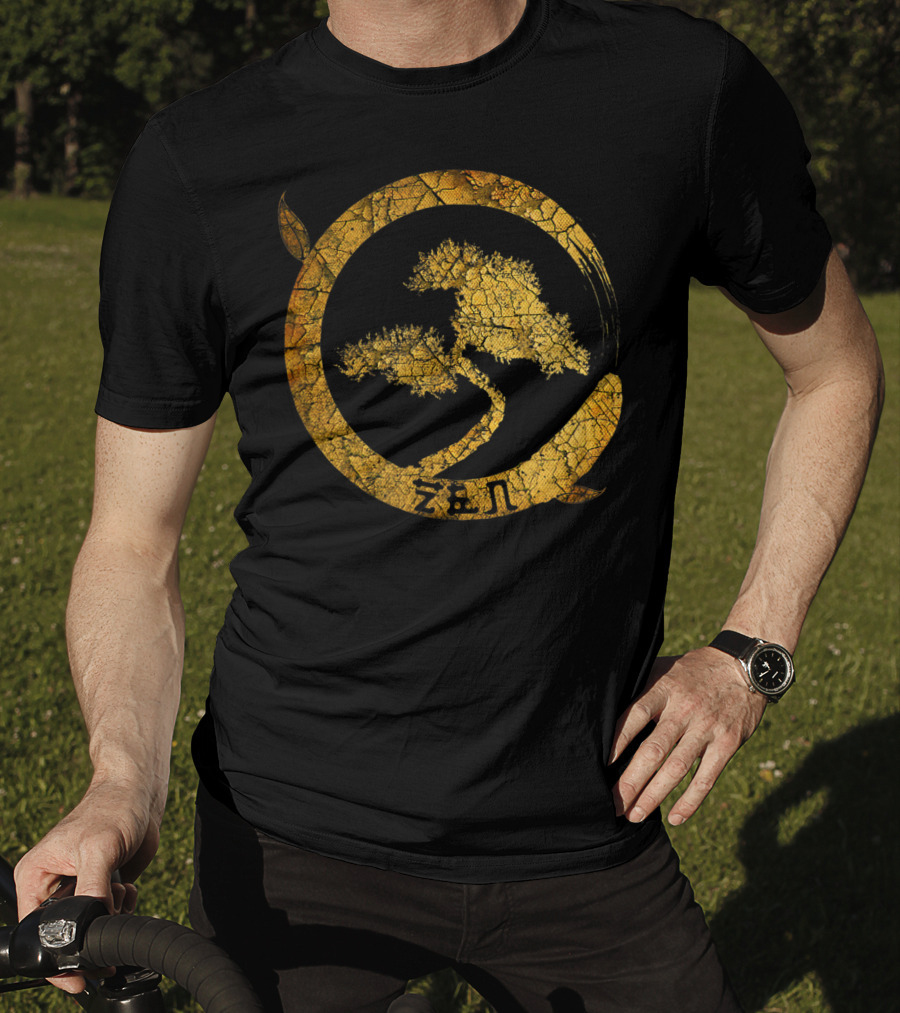 Zen Buddha Bonsai Peaceful Meditation Yoga Circle T-Shirt