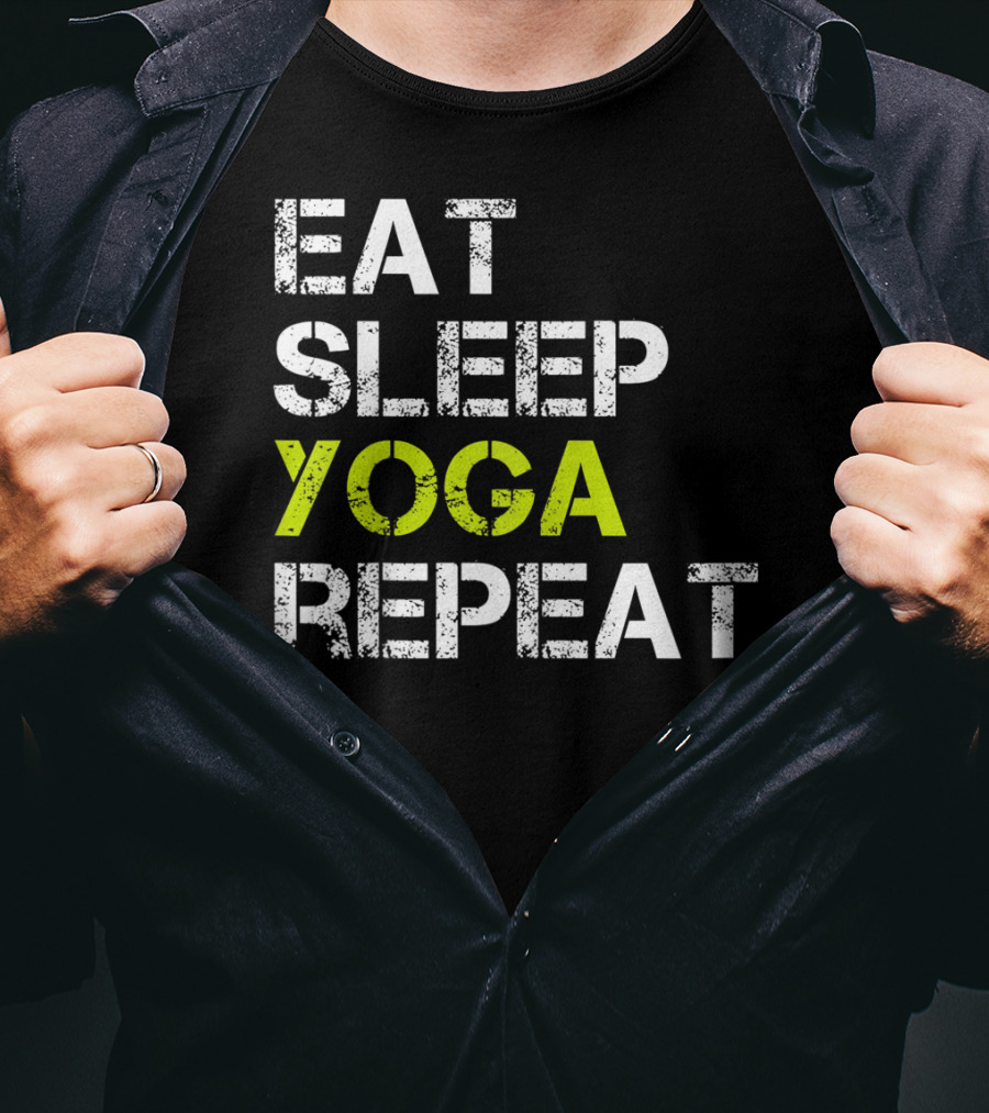 Eat Sleep Yoga Repeat Funny Yoga T-Shirt