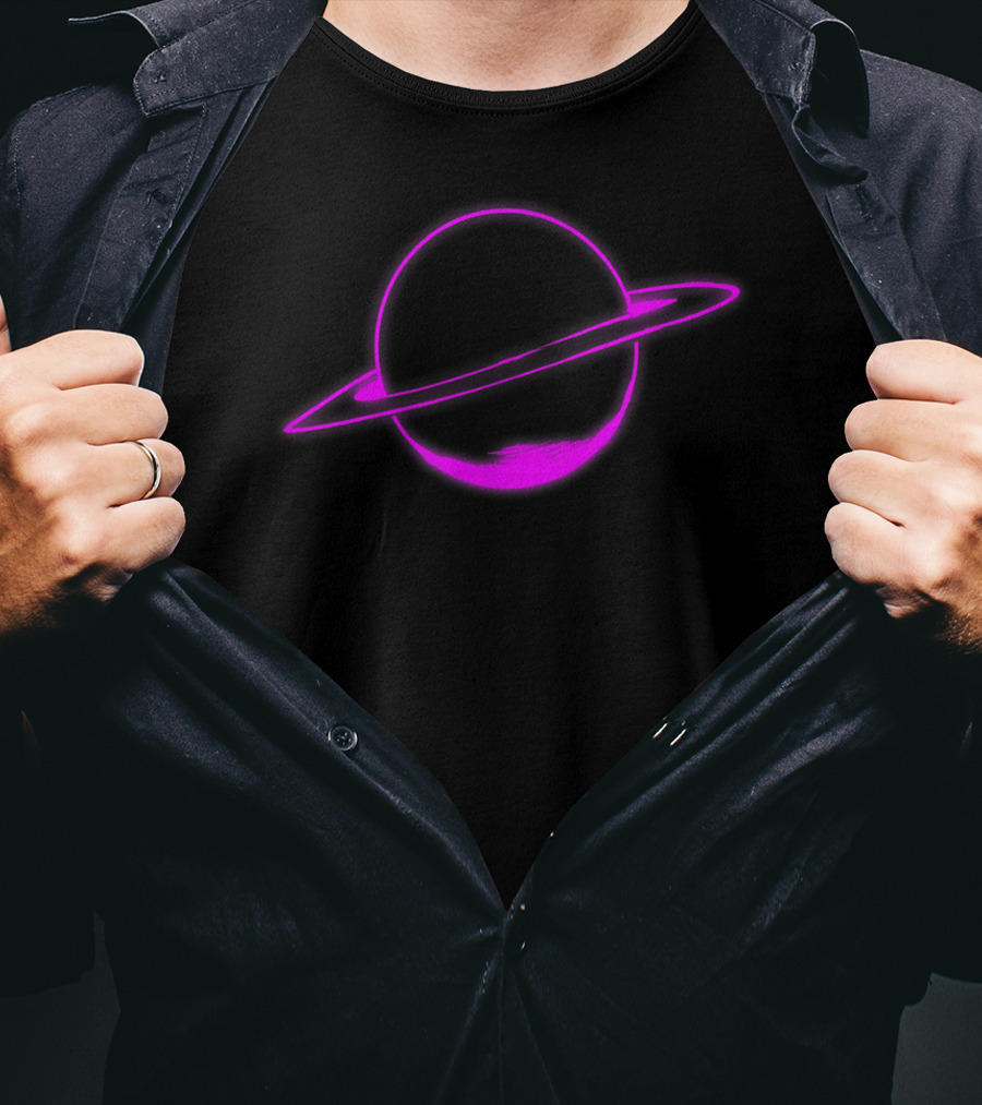 Eye Of Providence Flower Illuminati Yoga Goa Neon Planet Saturn T-Shirt