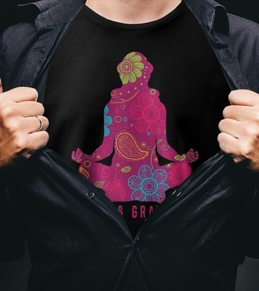 Grace And Gratitude Colorful Meditation T-Shirt