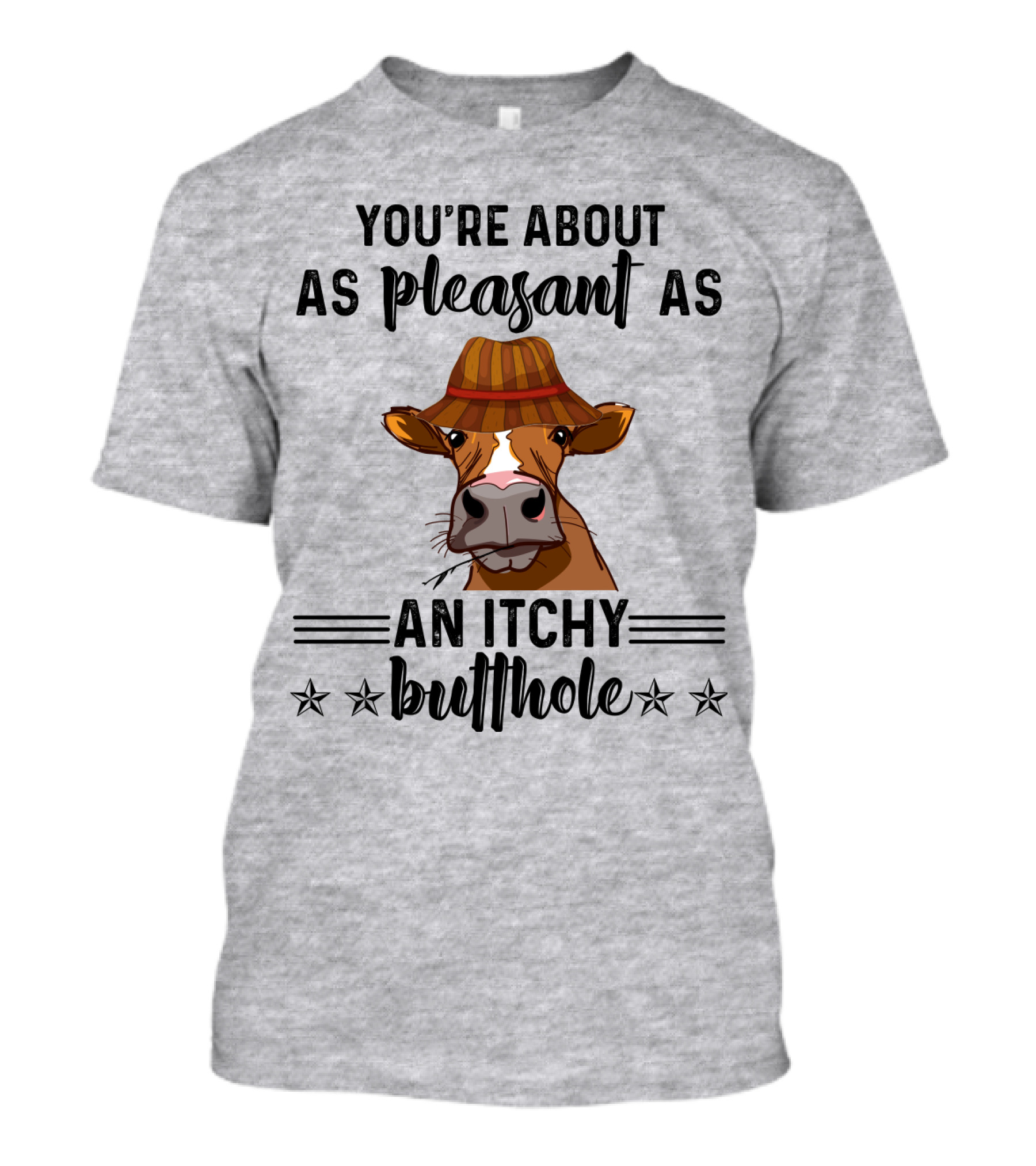 You're About As Pleasant As An Itchy Butthole Cow In Hat T-Shirt