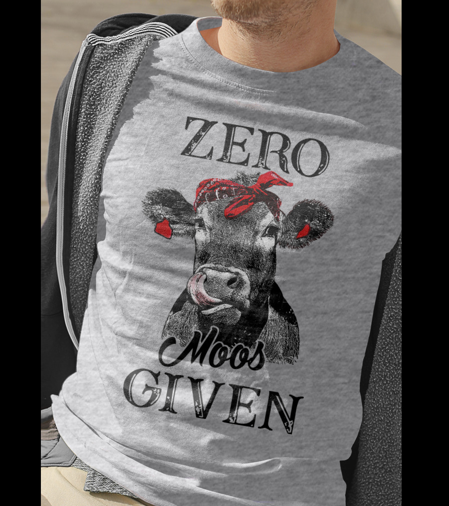 Zero Moos Given Cow Bandana Red Ear Tag T-Shirt