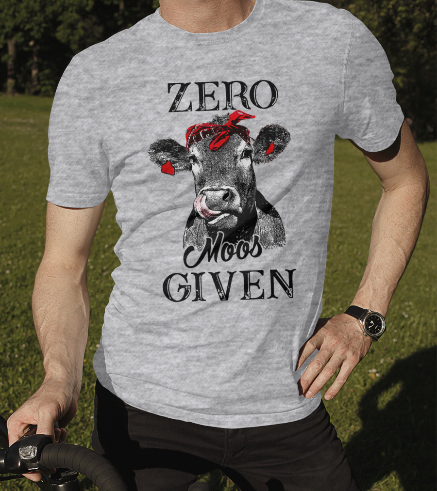 Zero Moos Given Cow Bandana Red Ear Tag T-Shirt
