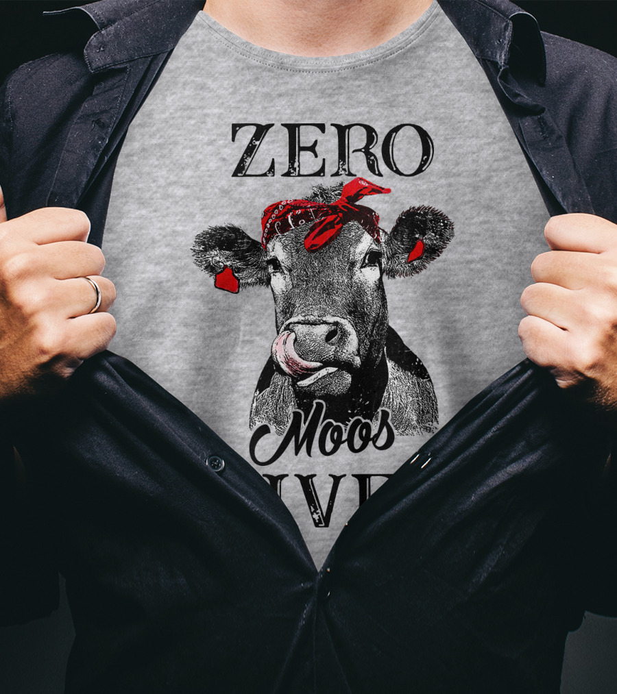 Zero Moos Given Cow Bandana Red Ear Tag T-Shirt