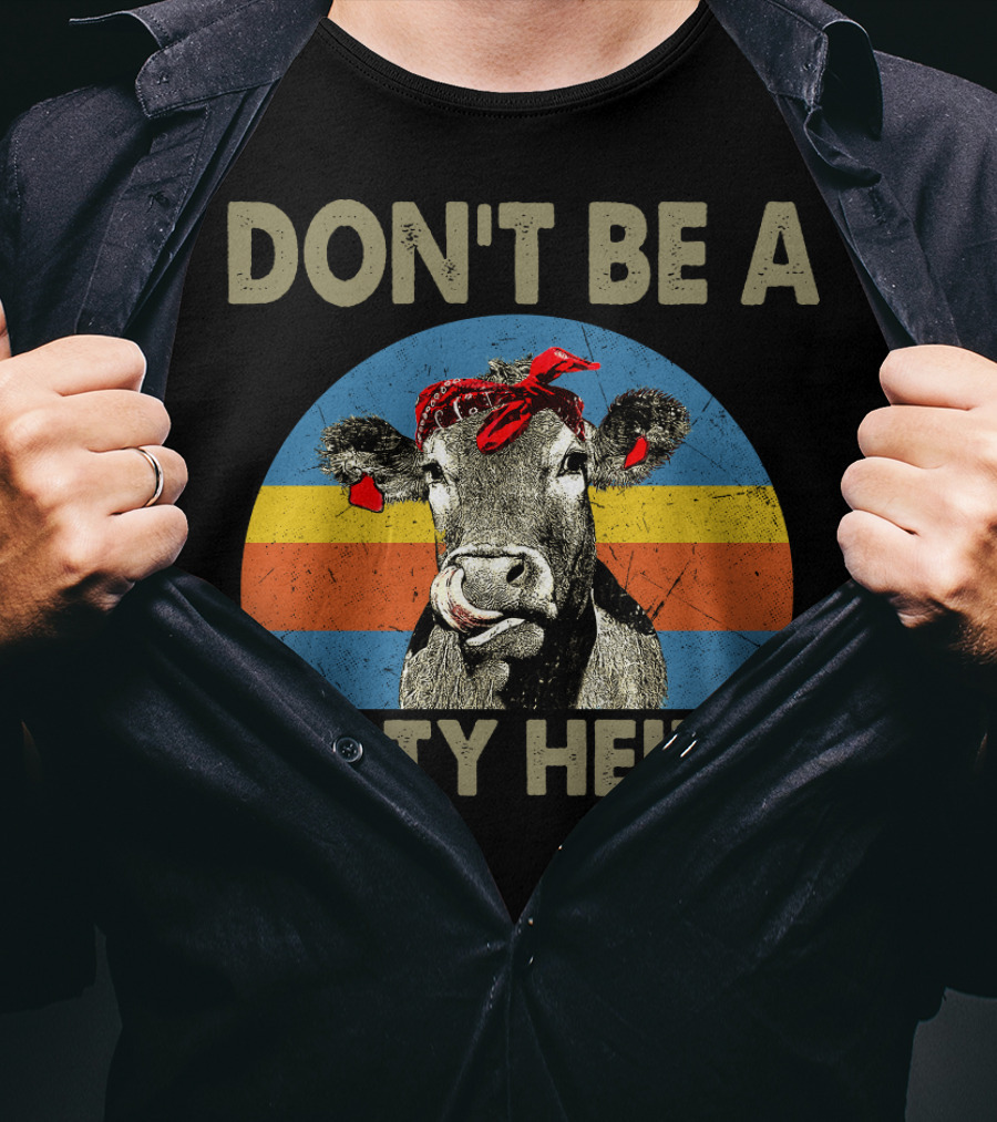 DON'T BE A SALTY HEIFER Retro Cow Bandana T-Shirt