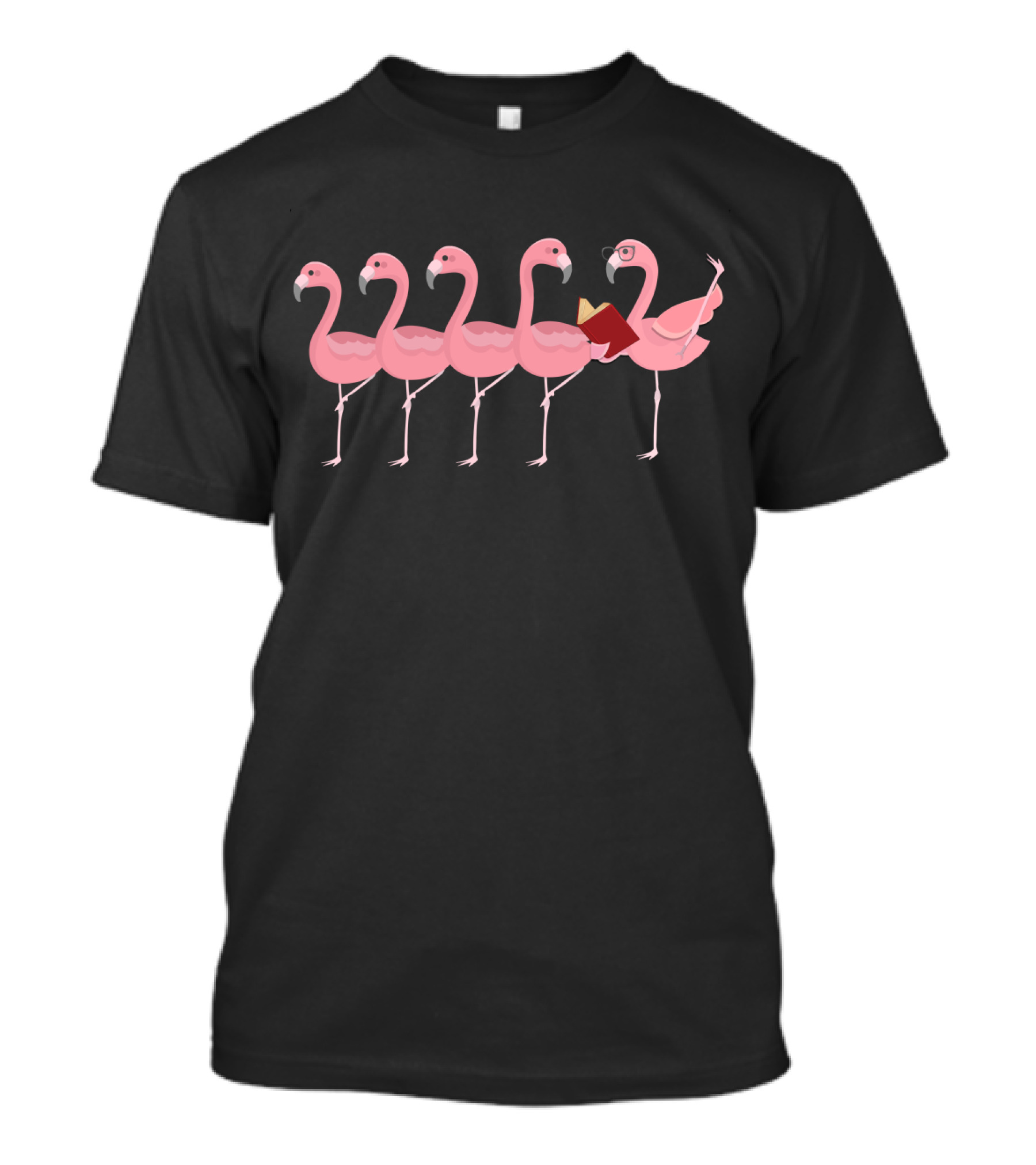 Teacher Flamingo Reading To Class Of Flamingos T-Shirt