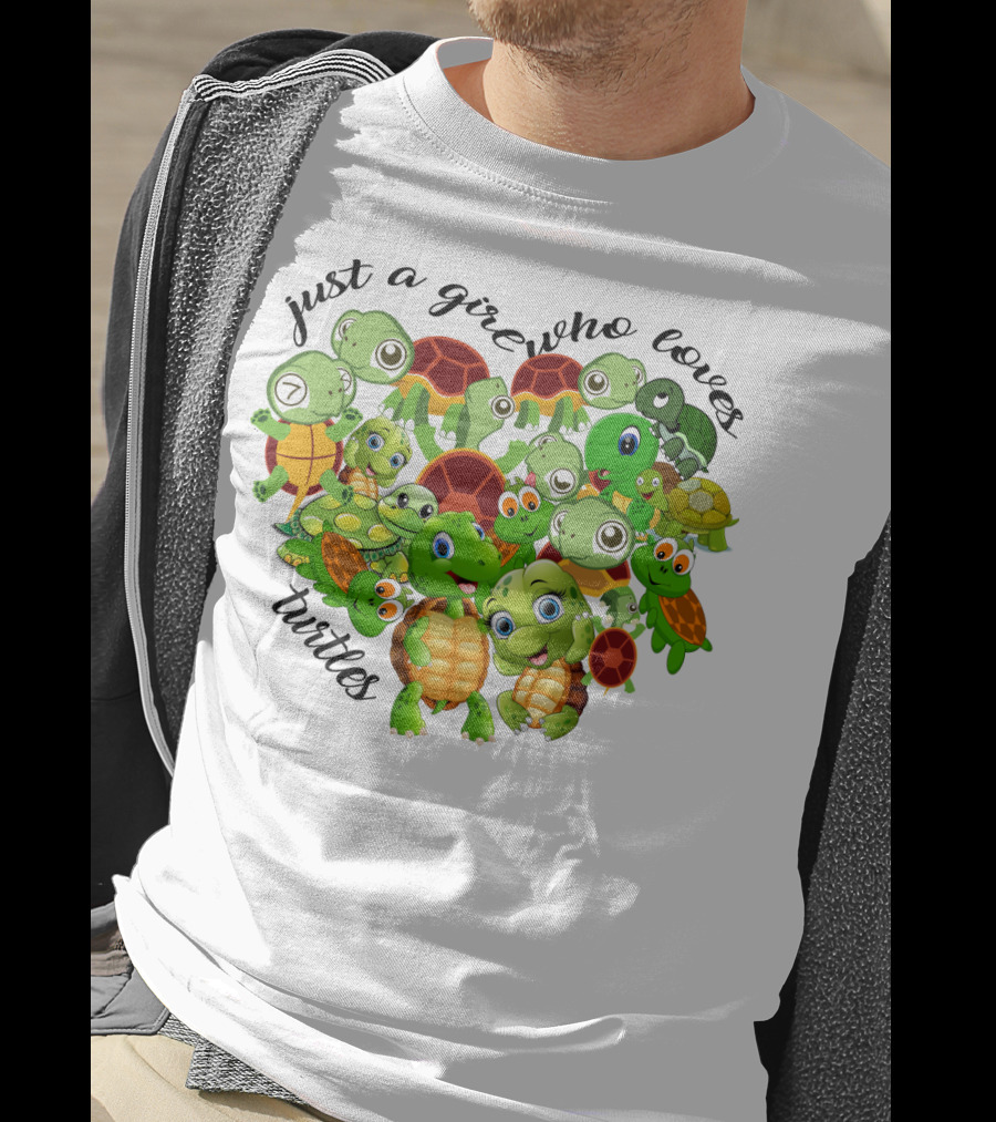 Just A Girl Who Loves Turtles Cute Cartoon Turtle Collection T-Shirt