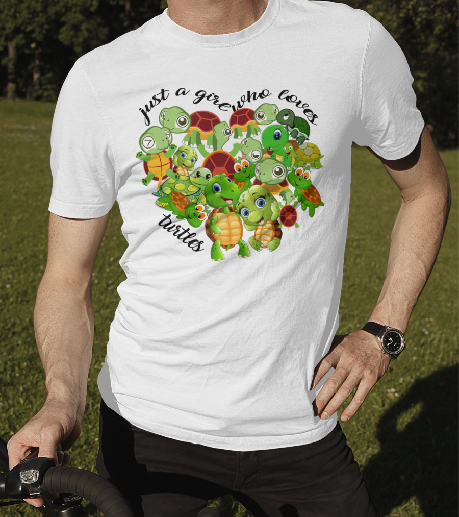 Just A Girl Who Loves Turtles Cute Cartoon Turtle Collection T-Shirt