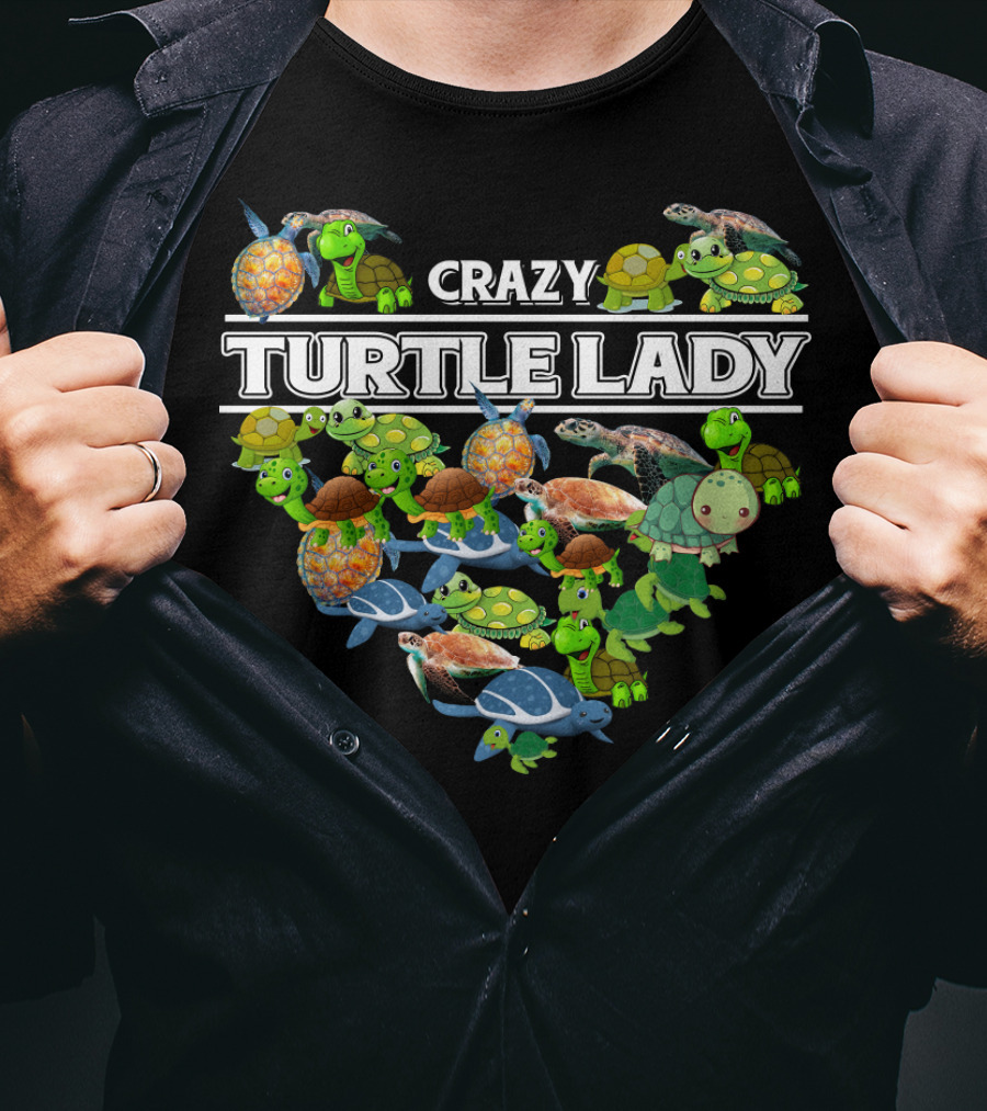 Crazy Turtle Lady Heartful Collection T-Shirt