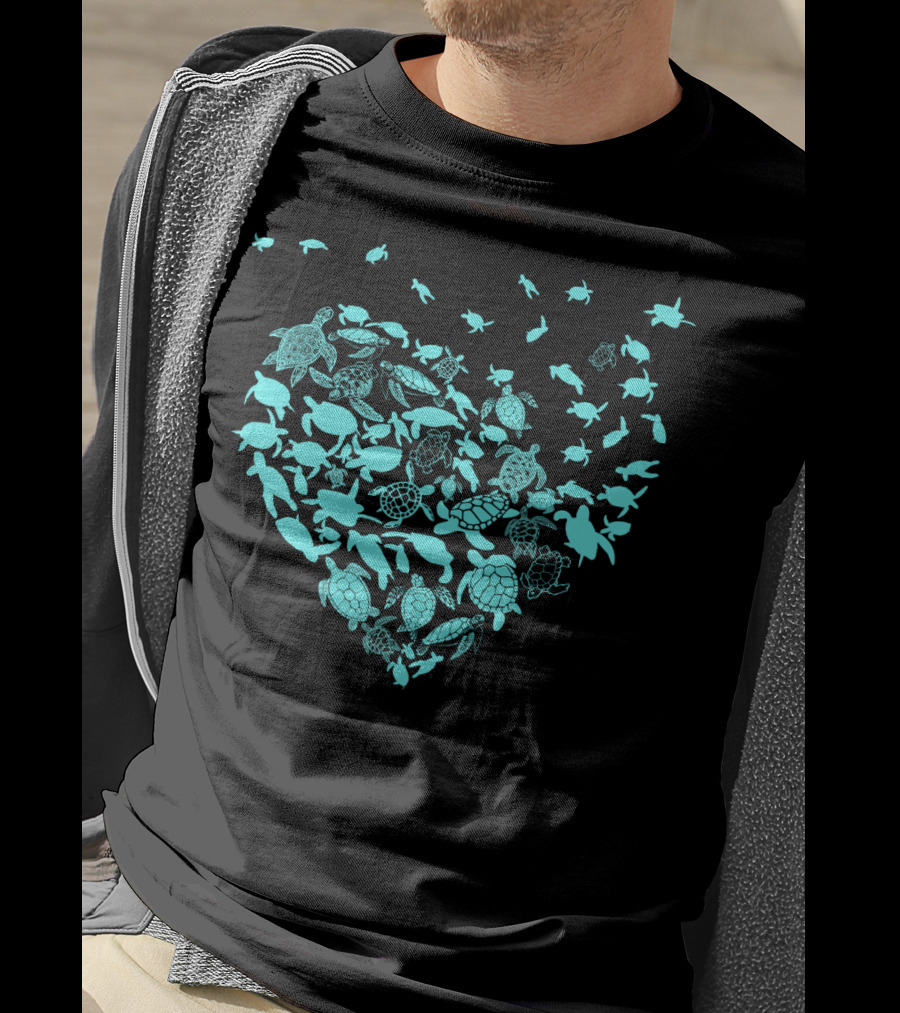Turtles Heart Shape Ocean Love T-Shirt