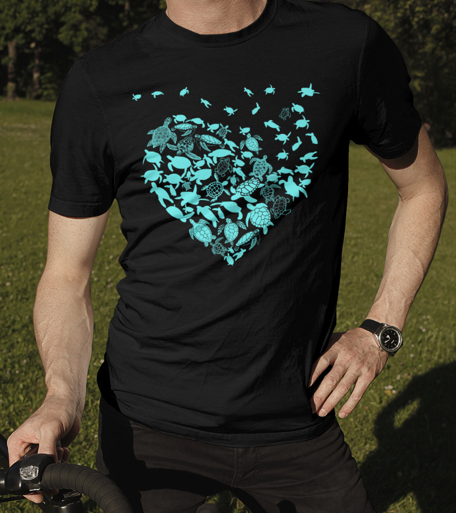 Turtles Heart Shape Ocean Love T-Shirt