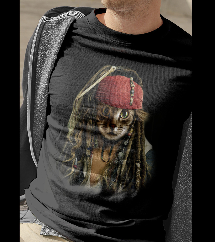 Cat Pirate Captain Feline Buccaneer T-Shirt