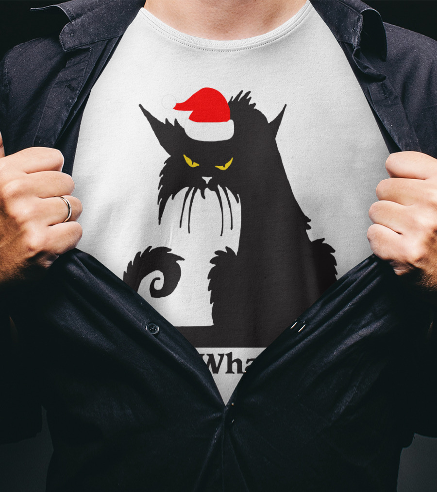 What Cat With Santa Hat T-Shirt