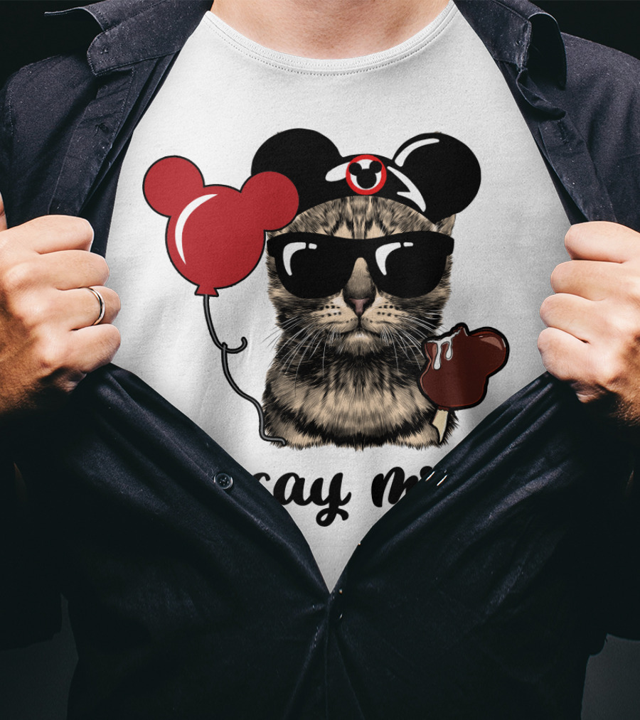 Vacay Mode Cat With Mouse Ears, Balloon, Sunglasses, Chocolate For Fans T-Shirt