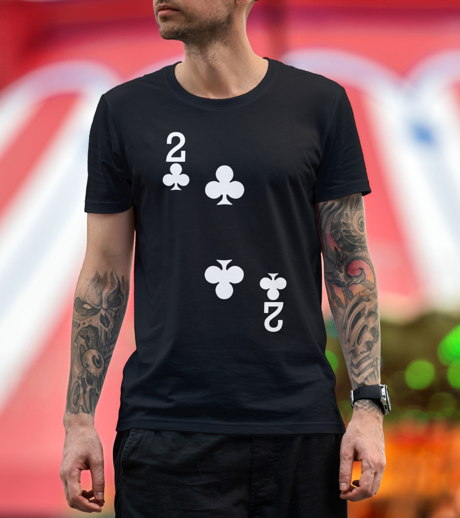 2 Of Clubs Playing Card T-Shirt