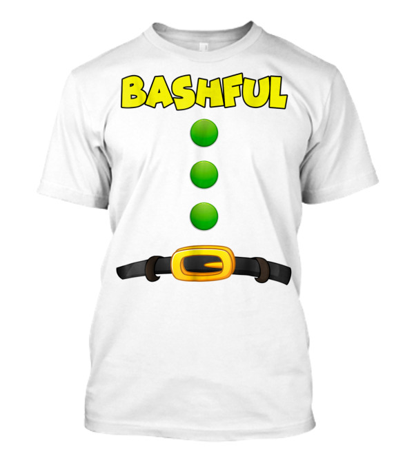 Bashful Dwarf Halloween Costume Bashful Belt Green Buttons T-Shirt