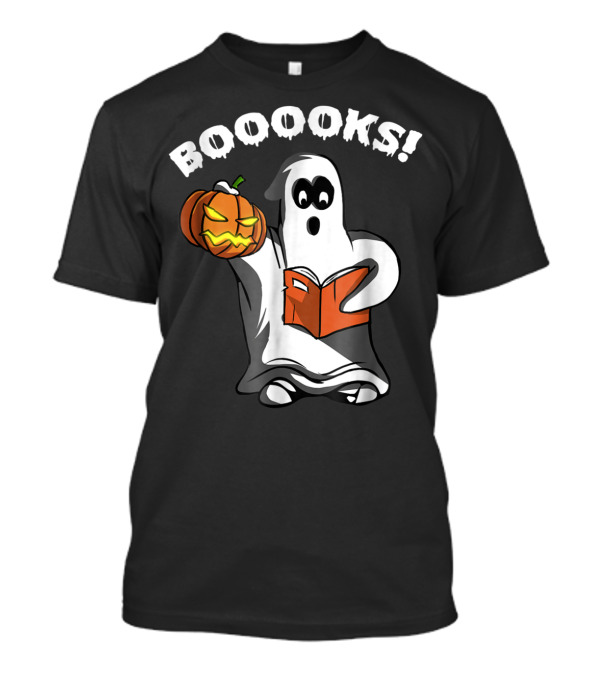 BOOOOKS Ghost Reading Pumpkin Jack-o'-Lantern T-Shirt