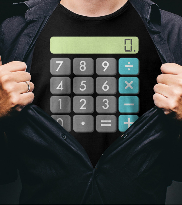 Calculator Halloween Costume Math Geek Scary Number Pad Display T-Shirt