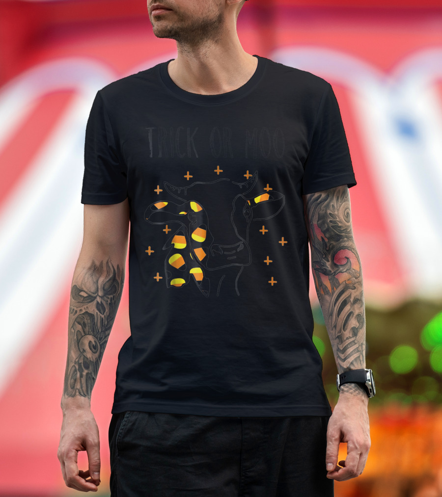 Trick Or Moo Cow Candy Corn Halloween T-Shirt