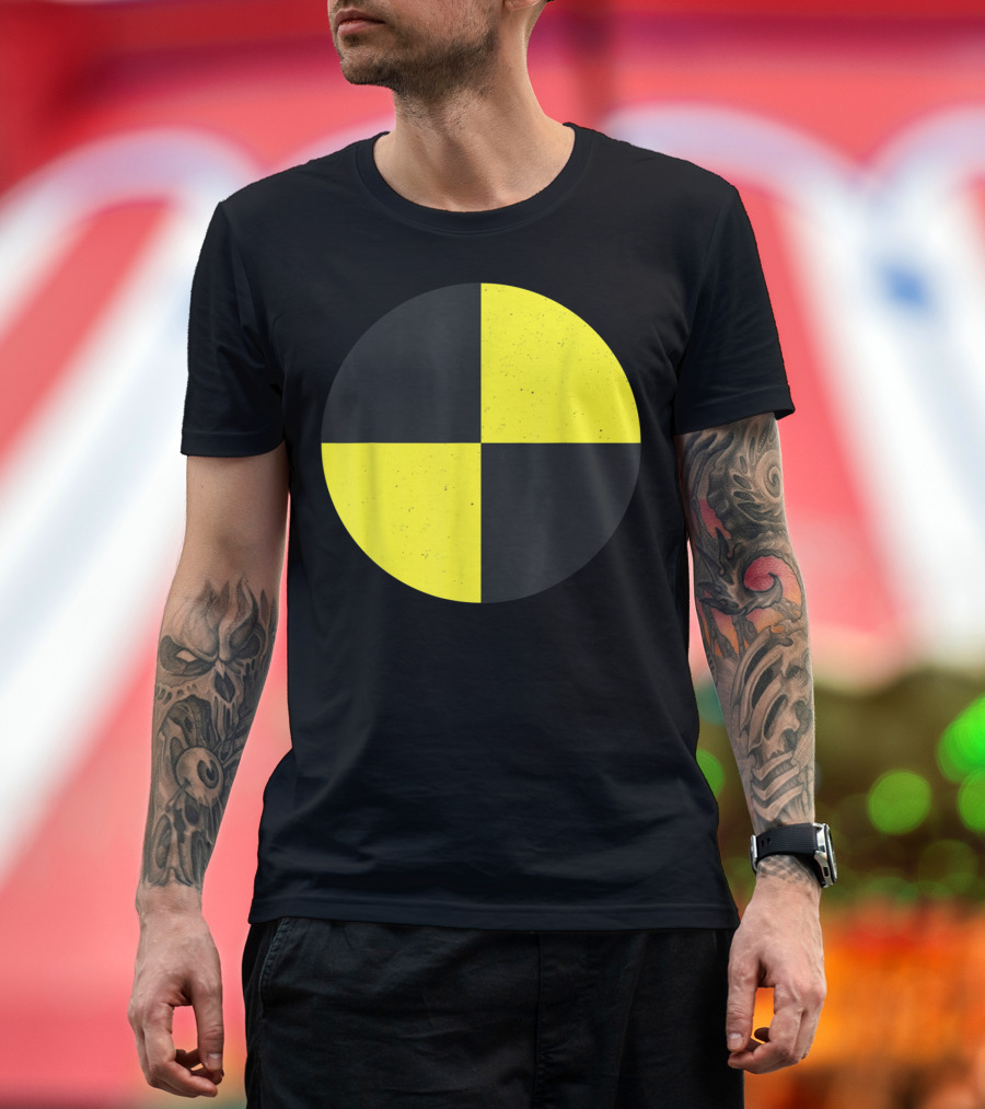 Crash Test Dummy Icon Checkerboard Pattern Funny Easy T-Shirt