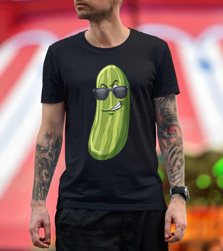 Cool Cucumber in Sunglasses Halloween Humor T-Shirt
