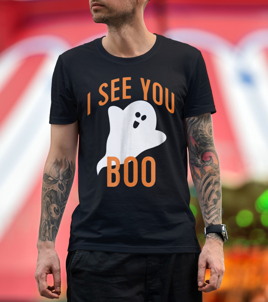I See You Boo Cute Ghost Funny Halloween Party Trick T-Shirt