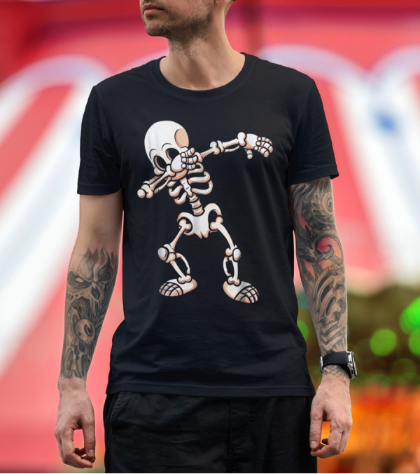 Premium T-Shirt: Dabbing Skeleton Cool Scary Halloween Urban Dance T-Shirt Dabbing Skeleton Cool Scary Halloween Urban Dance T-Shirt