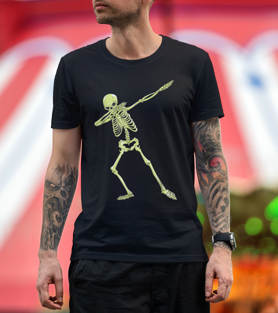 Dabbing Skeleton Halloween Skull Dab T-Shirt