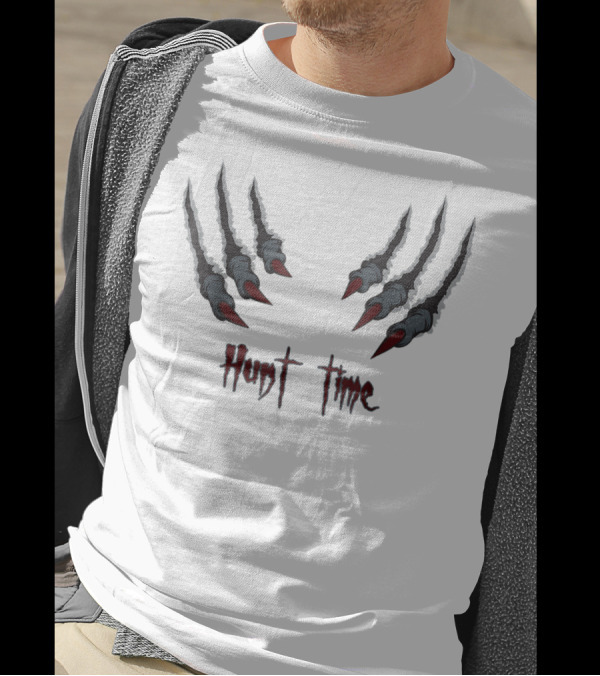 Hunt Time Halloween Claw Scratch Marks T-Shirt