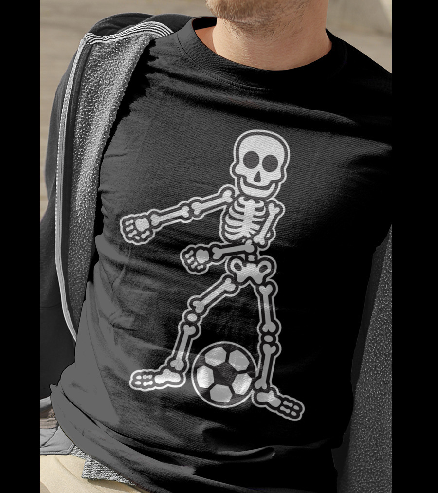 Flossing Skeleton With Soccer Ball T-Shirt