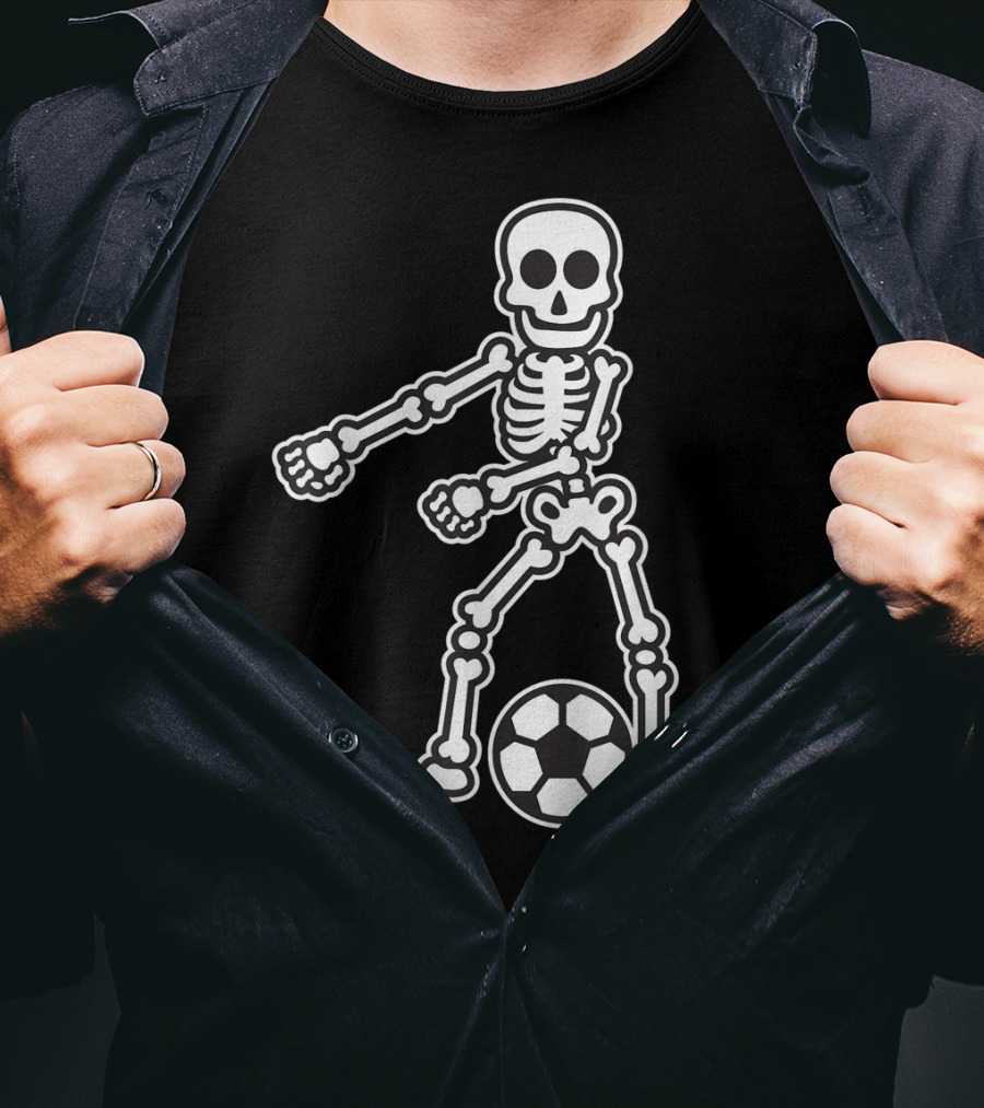 Flossing Skeleton With Soccer Ball T-Shirt