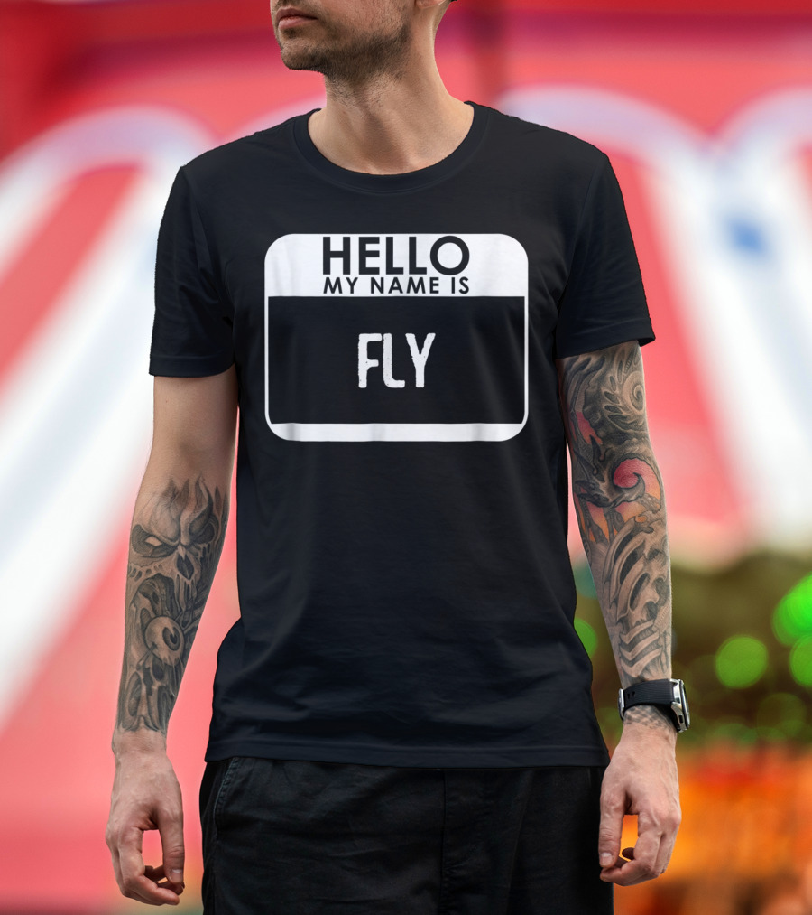 Fly Name Tag Costume Funny Easy Halloween Insect T-Shirt