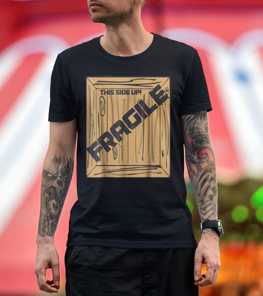 This Side Up Fragile Halloween Christmas Costume Movie Box T-Shirt