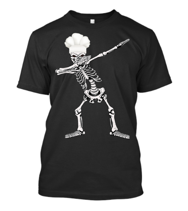 Funny Chef Skeleton Dabbing T-Shirt