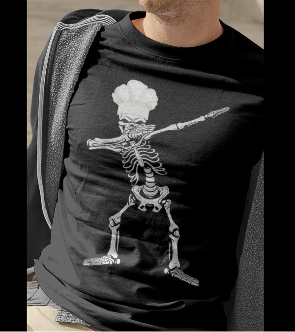 Funny Chef Skeleton Dabbing T-Shirt